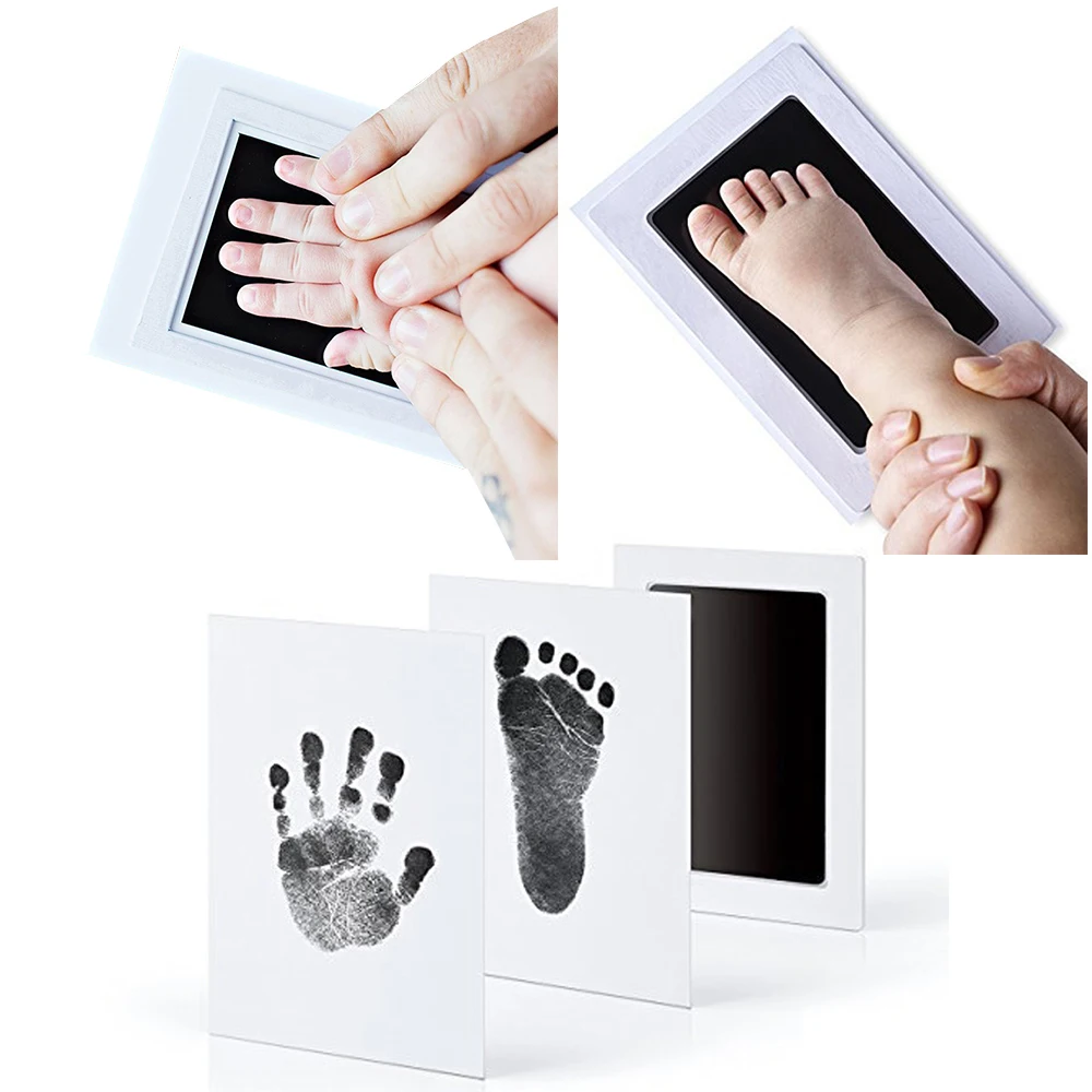 

Footprint Imprint Kit Baby toys Ink Pad Storage Memento Newborn Photo Frame Souvenir Drawer Inkless Handprint Casting 2-3Y