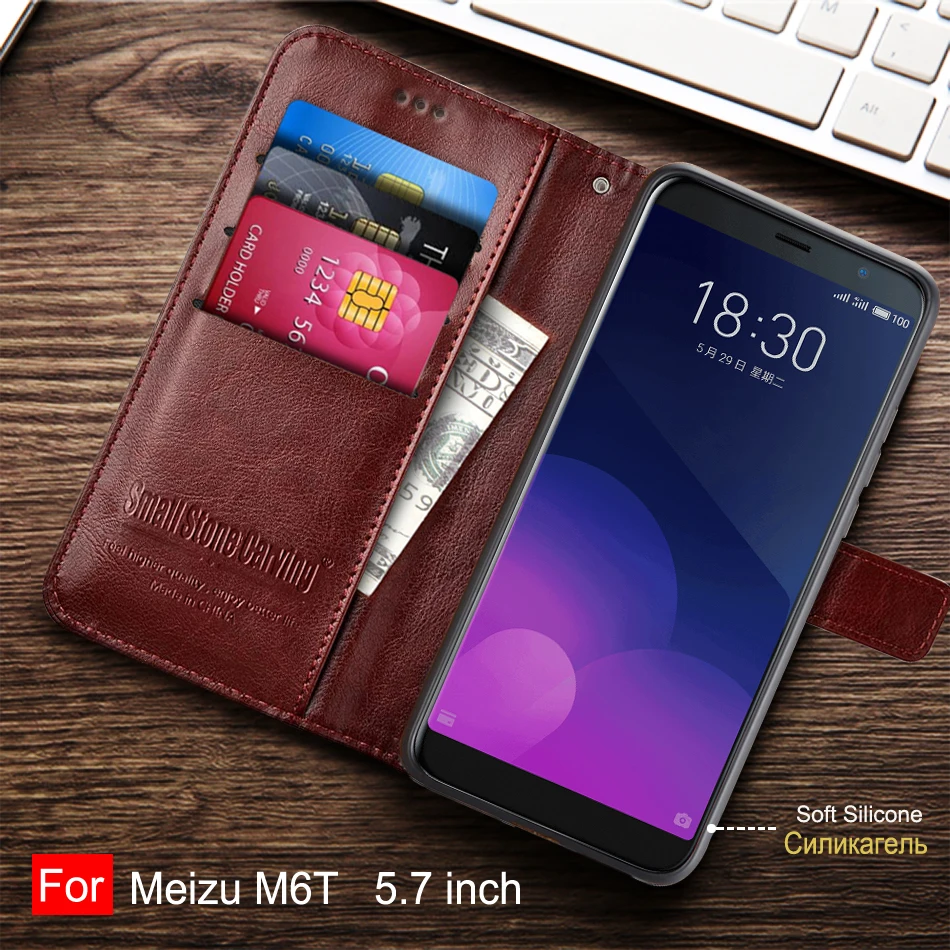 best meizu phone cases Flip Case For Meizu M6T Case 5.7 inch Silicone leather book Cover For Fundas Meizu M6T Shell Cover M6 T M 6T M811H Phone Cases meizu phone case with stones craft