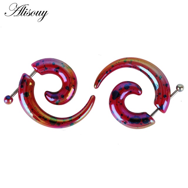 Hot Acrylic Cheater Fake Spiral Ear Taper Stretcher Expanders Gauge Tunnel And Plugs Earlobe Earring Piercing Body Jewelry