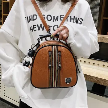 

shoulder bag 2020 Pu Leather Girl's Fashion Backpack School Girl Bags For Women Cute Cartoon pendant Decoration Bag