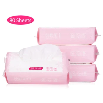 

80 pcs/bag Face Clean Non-woven Cotton Paper Disposable Cosmetics Paper Towel Multipurpose Cleaning Paper Supplies