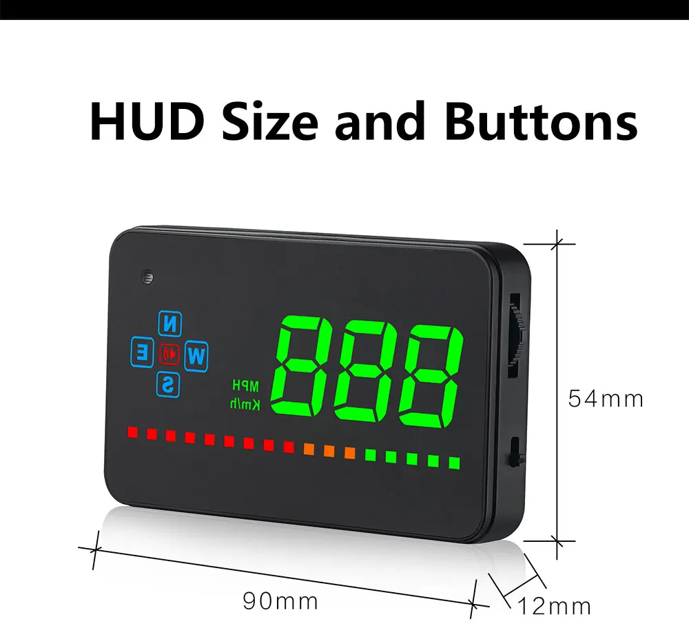 Автомобильный HUD совместимый для всех автомобилей проектор скорости gps цифровой автомобильный измеритель скорости A2 Электроника Авто дисплей лобовое стекло проектор
