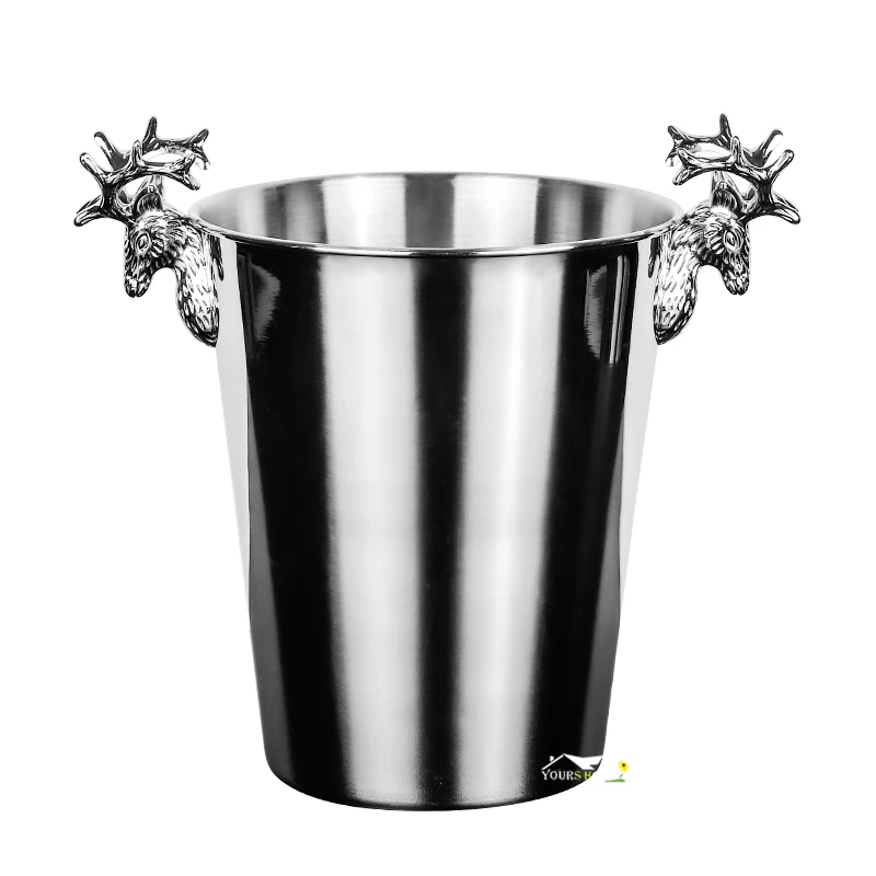 2.2L & 5L Ice Buckets Stainless Steel Wine ice Bucket Wine Chiller Bottle Cooler Champagne Beer Chiller Ice Barrel Barware