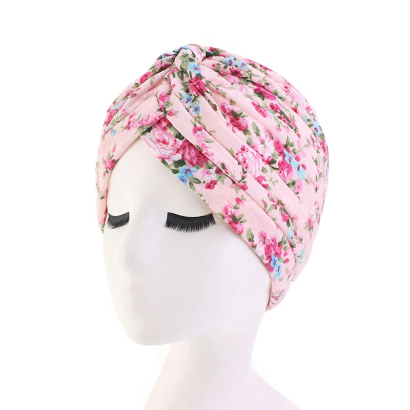 Новые банданы женские Эластичный Тюрбан мусульманская шапка основа Женская Chemo хиджаб завязанная индийская шапка взрослый головной убор для женщин - Цвет: Розовый