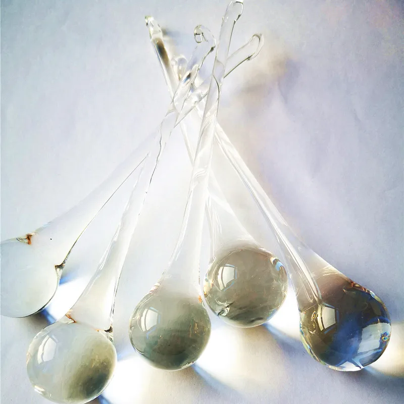 20pcs/lot 30*150mm Clear Glass Raindrops Chandelier Pendants DIY Crystal Christmas Tree Hanging & Wedding Party Decoration