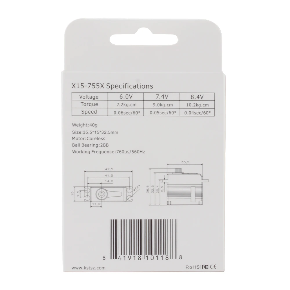 KST X15-755X 10,2 кг металлическая передача цифровая сервопривода для БПЛА автомобилей Лодка рука робота вертолет, самолет