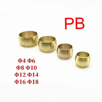 

10Pcs Compression Sleeve seal ring fittings Tube centralized lubrication system Brass Double taper ferrule 4 6 8 10 12 14mm OD