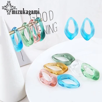 

10pcs/lot Jelly color transparent irregular geometric resin pendant DIY jewelry material accessories