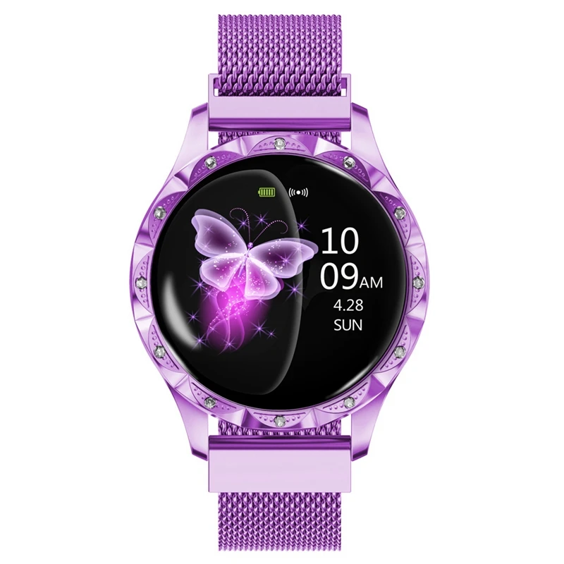 Purple Умный Браслет, водонепроницаемый Ip67 сетка из нержавеющей стали Миланского спорта металлический браслет петли аксессуары для женщин - Цвет: Purple