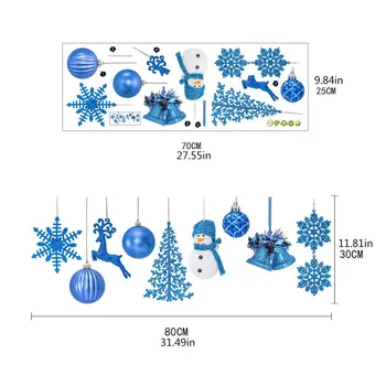 

SD004 Snowflake Fawn Ball Pendant Decoration Snowman Wall Sticker Children's Room Background Wall Window Christmas Sticker
