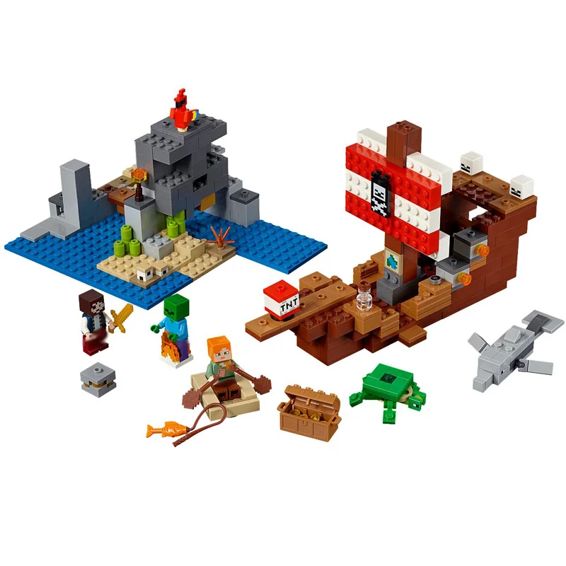 

21152 404pcs My worlds Series The Pirate Ship Adventure Model Building Block Brick Toys For Children 11170 Gift