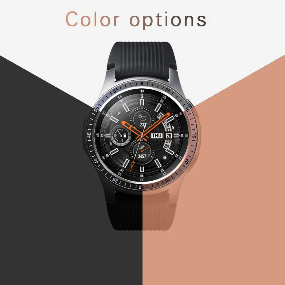 2 шт. в упаковке для samsung Galaxy Watch, 46 мм, 42 мм, gear S3, ободок с кольцом, клейкая крышка, защита от царапин, ободок с петлей+ защитный чехол