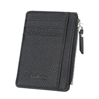 

New wallet business card holder pu leather coin pocket bus card Organizer purse bag men women multi-color