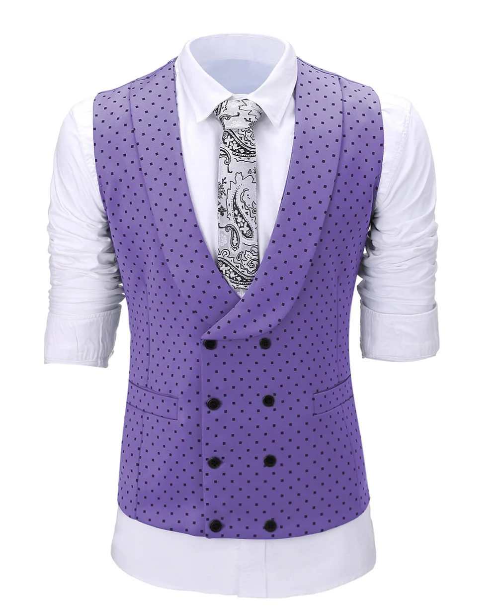 Lavender Повседневное Для Мужчин's цвета: золотистый, серебристый серый Slim Fit 3 предмета для выпускного вечера розовый смокинг для мальчиков точка насыщенный бордовый Бизнес костюмный жилет для Свадебные, для жениха жилет - Цвет: Lavender
