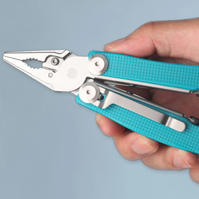 

HRC78K EDC Camping New Blue Multitool Plier Cable Wire Cutter Multifunctional Multi Tools Outdoor Camping Folding Knife Pliers