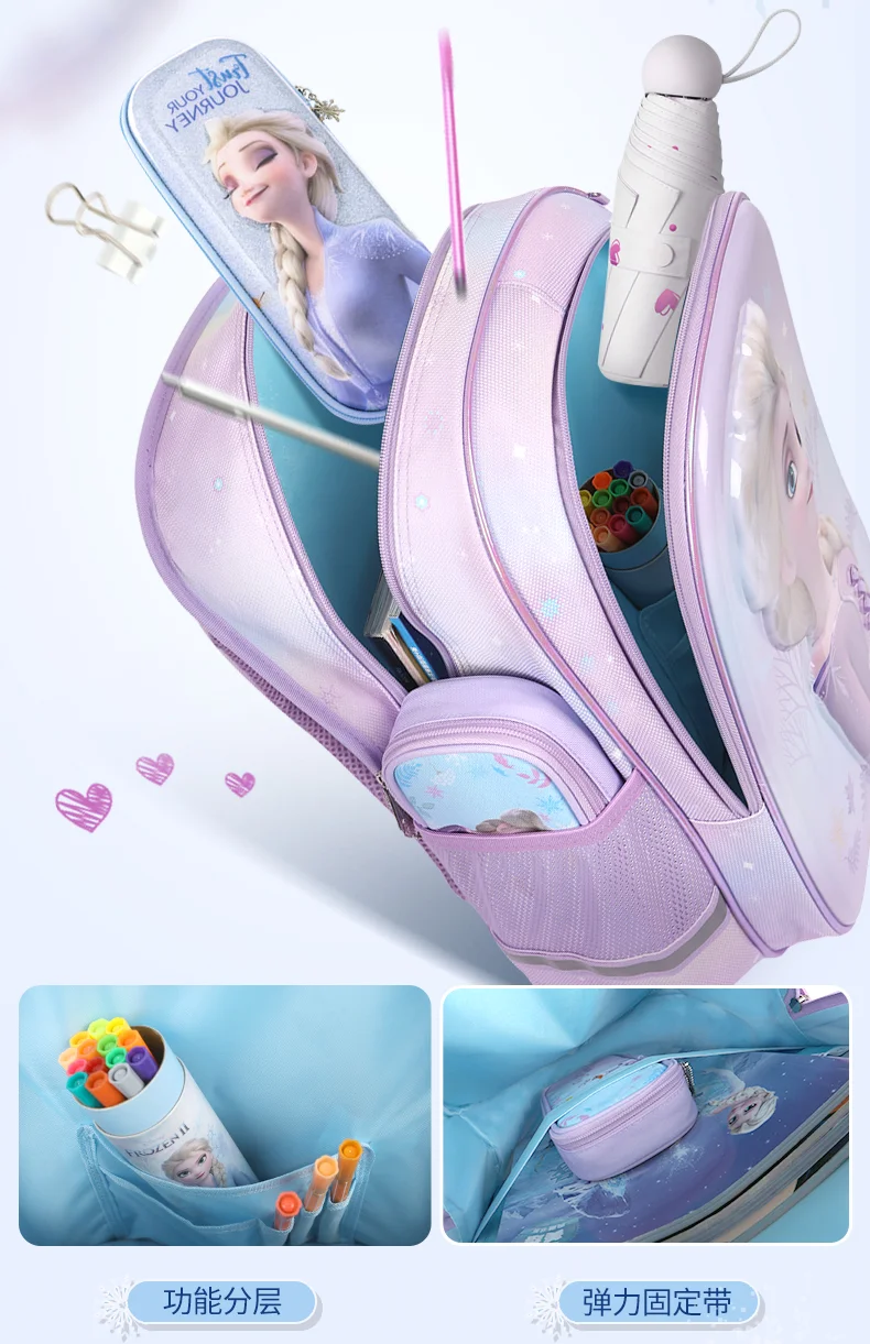 2021 Disney New Frozen II School Bags For Girls Elsa Anna Primary Student Shoulder Backpack Light Large Capacity Mochila Escolar