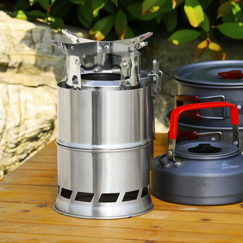 

Lixada Portable Outdoor Wood Stove Firewoods Furnace Stove Cooking Burner Lightweight Stainless Steel Picnic Camping Wood Stove