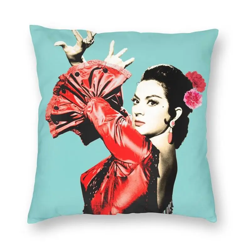 

Flamenco Lola Flores Modern Throw Pillow Covers Living Room Decoration Spanish Dancer Pop Art Cushion Cover Velvet Pillowcase