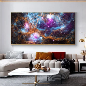 

Nebula Space Coloful Cloud Stars Canvas Painting Big Size Picture Landscape Posters and Prints Wall Picture for BedRoom Decor