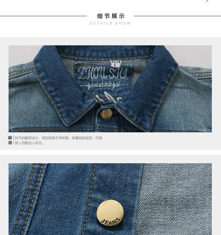 Autumn New Style Men's Denim Waistcoat Men'S Wear Jeans Coat Korean-style Fashion Sleeveless Slim Fit Men’s Denim Jacket
