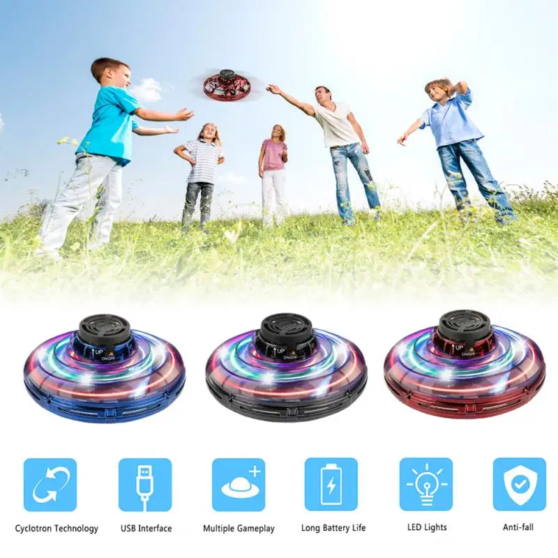 

Flynova Inductive Aircraft antistress hand mini flying toy rotator drone UFO led finger spinner Rotary child christmas gift