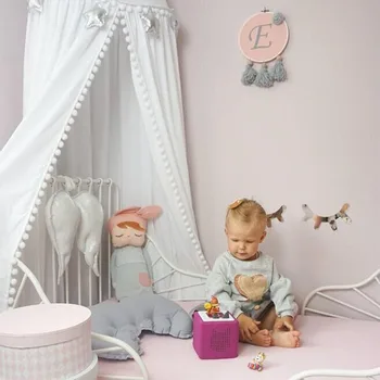 

INS Nordic Hairball Lace Dome Mosquito Net Child Tent Bed Mantle Hanging Baby Mosquito Net Bed Net Play House Decoration