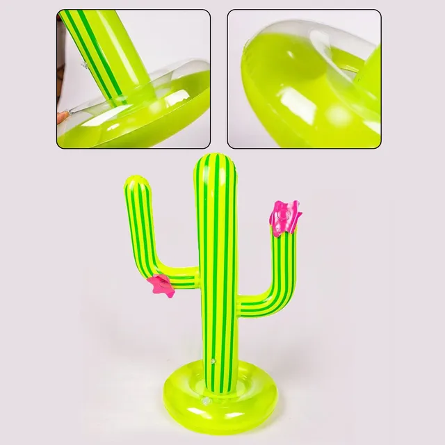 Outdoor Swimming Pool accessories Inflatable Cactus Ring Toss Game Set Floating Pool Toys Beach Party Supplies Party Bar Travel 4
