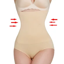 Бесшовное женское корректирующее белье с высокой талией, тренировочные трусы, дышащее Корректирующее белье для похудения, нижнее белье, Корректирующее белье