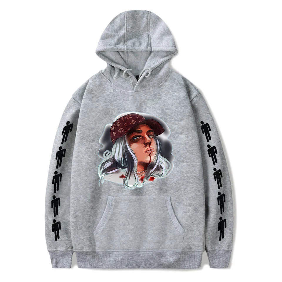 Толстовки Billie Eilish, толстовки для женщин и мужчин, модные Harajuku черные толстовки с капюшоном, Осенние повседневные пуловеры Billie Eilish для девочек