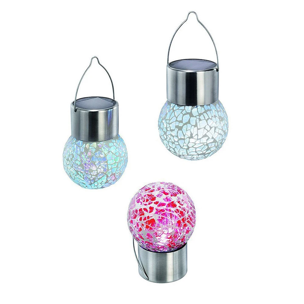 Colorful Crack Glass Ball LED Solar Light Garden Decorative Landscape Hanging Lights Party Decoration | Дом и сад