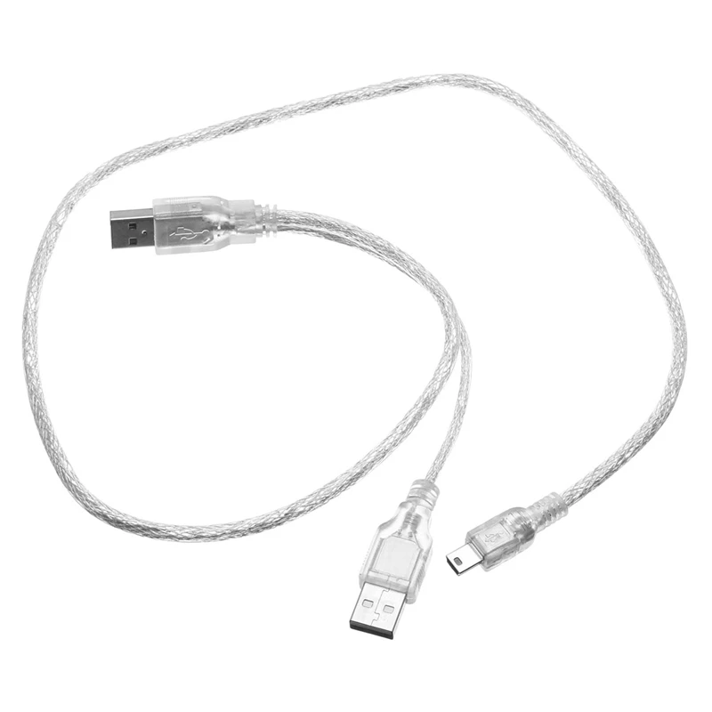 Dual USB 2.0 A Male to Mini USB B 5 Pin Male Data Cable