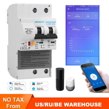 

The second generation 2p WiFi Smart Circuit Breaker with Energy monitoring and meter function for Amazon Alexa and Google
