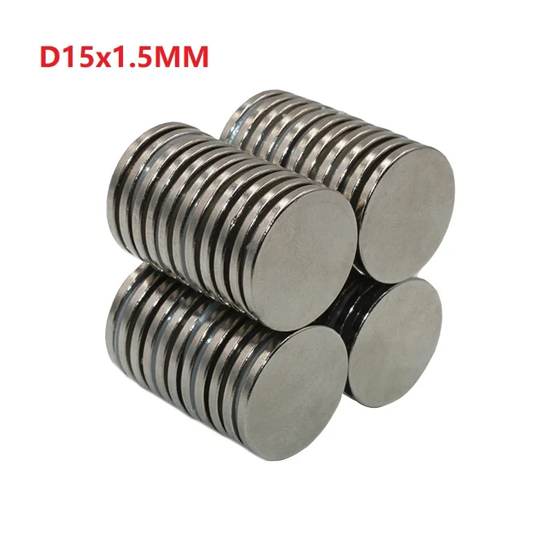 

NdFeB Strong Round N35 Magnet 15MMx1.5MM Neodymium Magnets 10 Pcs/lot