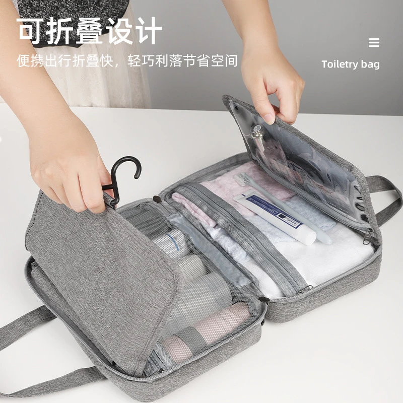 QIAQU Mens Hanging Toiletry Bag Foldable Waterproof Bag Toiletries Cosmetic Travel Kit for Women Hangable CaseTravel accessories