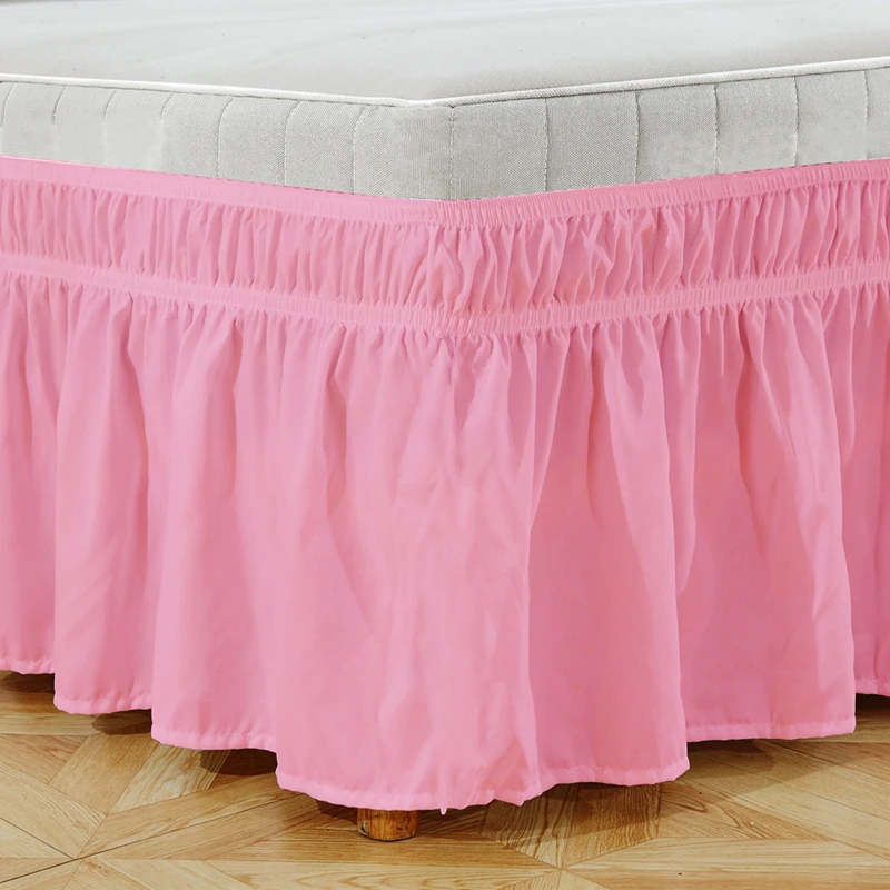 

Hotel Elastic Bed Skirt Solid Colors Elastic Bed Skirts Bed Covers without Bed Surface Dust Ruffle Pastoral Style Queen King #/