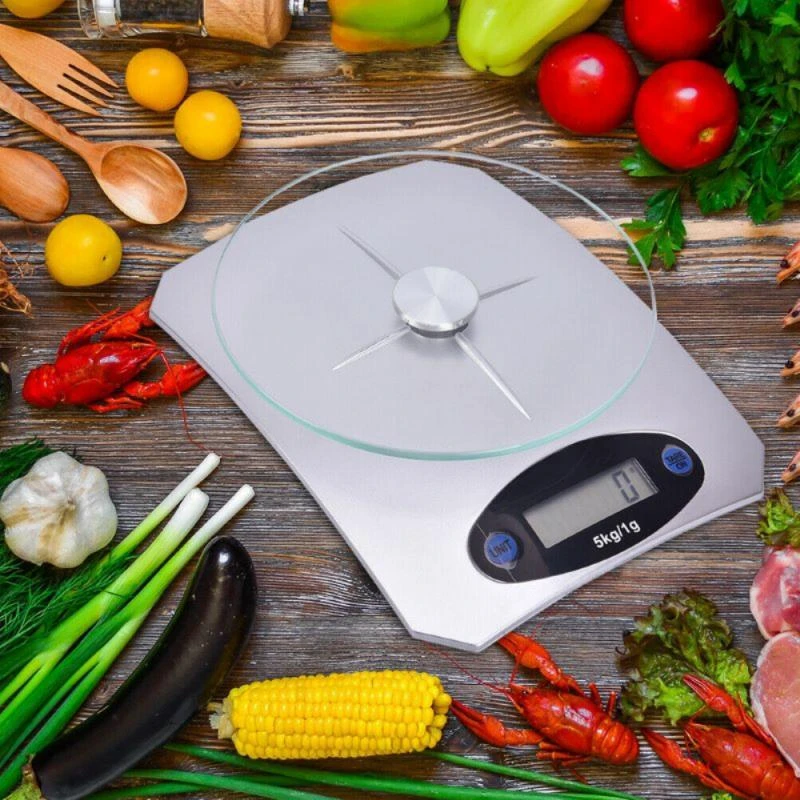 5KG alimentos balanzas Slim Digital LCD Electrónico Cristal Cocina Cocinar