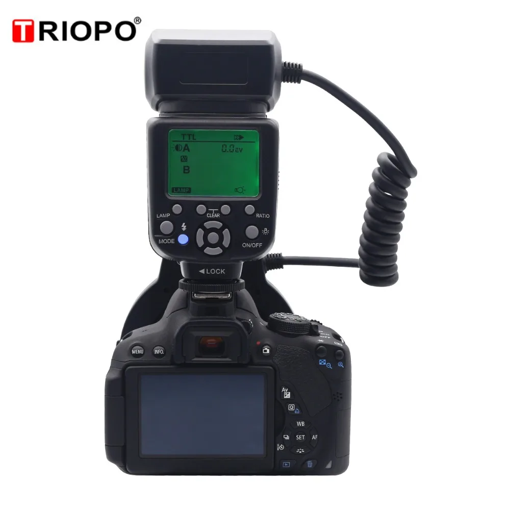 Triopo TR-15EX SLR кольцо вспышка 5500K руководство, FEB, мульти, беспроводной slave блок функция Slave, S1, S2 для Canon Nikon 5D 6D D3100