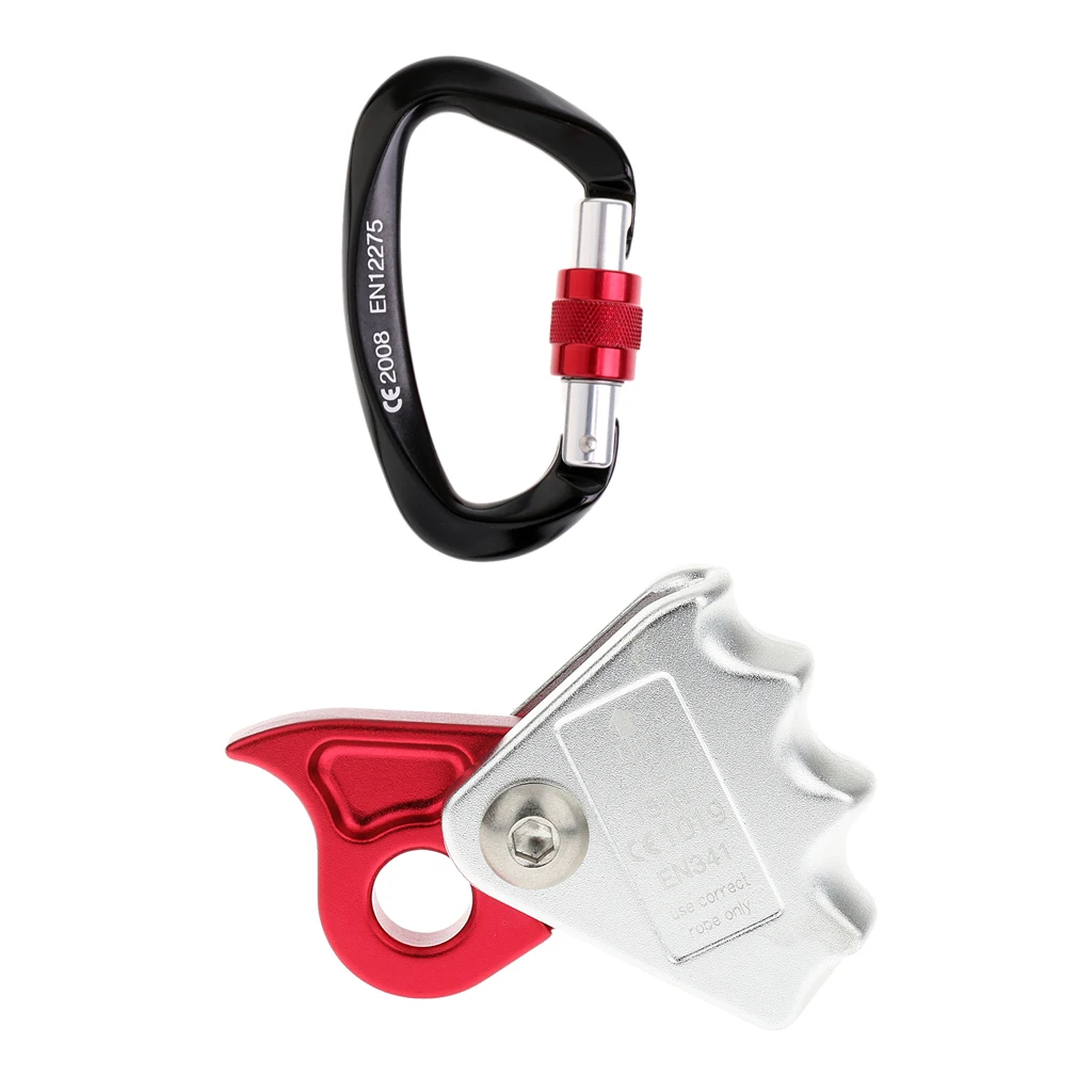 

15KN 9-12mm Rope Grab Protecta With 25KN Screw Locking Carabiner For Rock Climbing Tree Arborist Caving Rescue Fall Protection