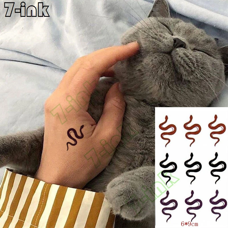 Temporary Tattoos Sticker Angel Flash Word Body-Art Color-Snake Cross Sun-Moon Black