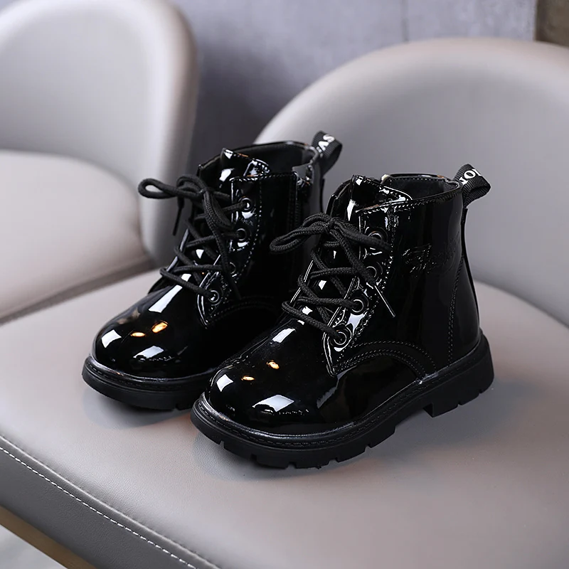 

2020 Autumn Winter 1-6 Old Years Girls Boots Shoes Pu Leather Boys And Kids Casual Boots Rubber Sole Zipper Children's Boots