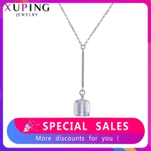 Xuping ювелирные изделия кулон квадратной формы кристаллами от Swarovski романтические ожерелья для девочек и женщин рождественские подарки M96-40179