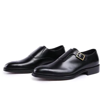 

Men's Leather Shoes Buckle Business Formal Wear Men Shoes Large Size Cowhide Shoes Leather Shoes Comfortable And Breathable