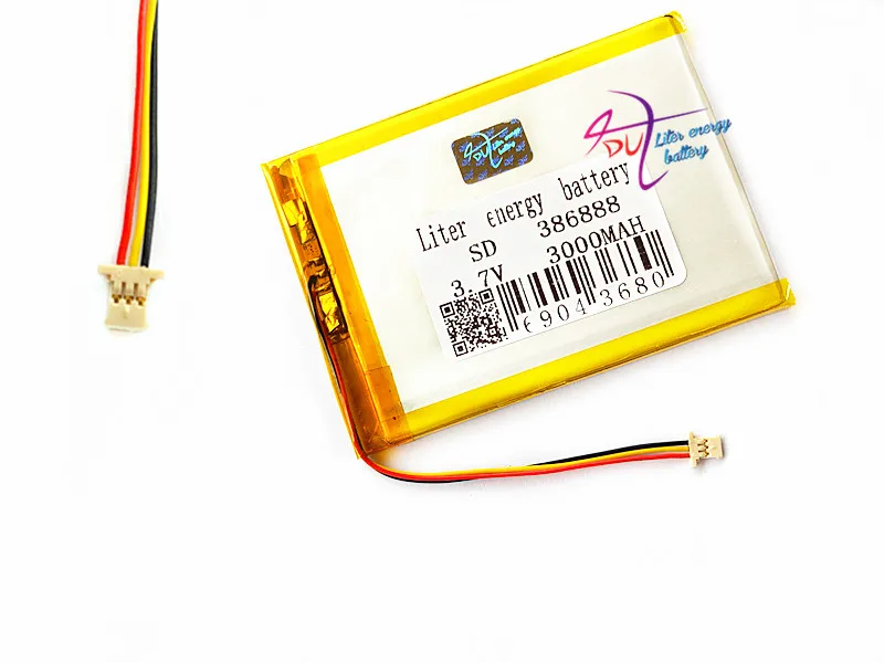 3 нити) литровая энергетическая батарея 386888 3,7 V 3000MAH Универсальная литий-ионная батарея для планшетных ПК 7 дюймов 8 дюймов 9 дюймов