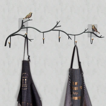 

Creative Row Hook Bird Wall Decoration Clothes Hood No Perforation Point
