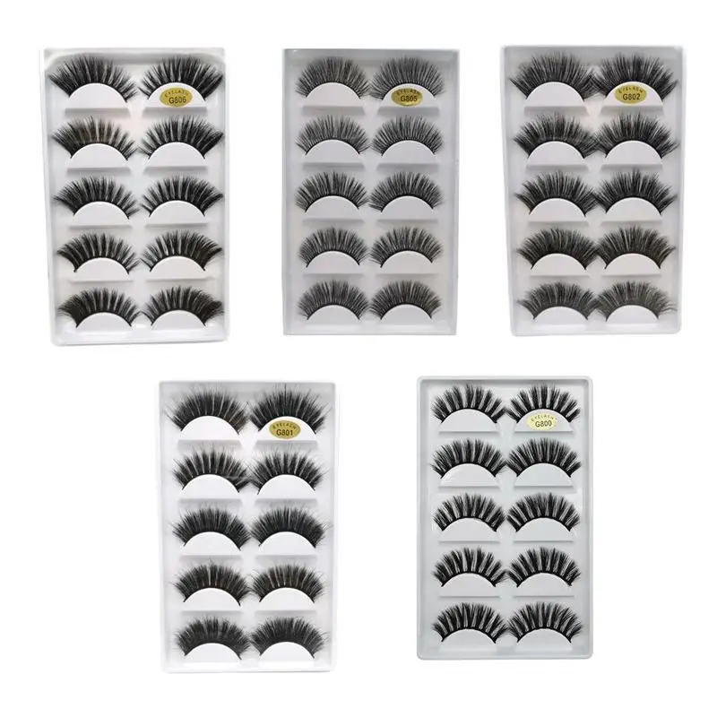 

5 Pairs Eye Lashes Hand Made Natural Long Eyelashes 3d Mink Lashes Soft Dramatic Eye Lashes For Makeup Cilios Mink Maquiagem