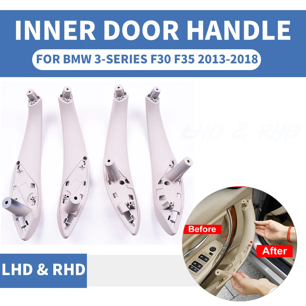 

4PCS SET Cream Front Rear Left / Right Car Interior Inner Door Pull Handle Trim Cover For BMW F30 F80 F31 F32 F33 F35 2013-2018