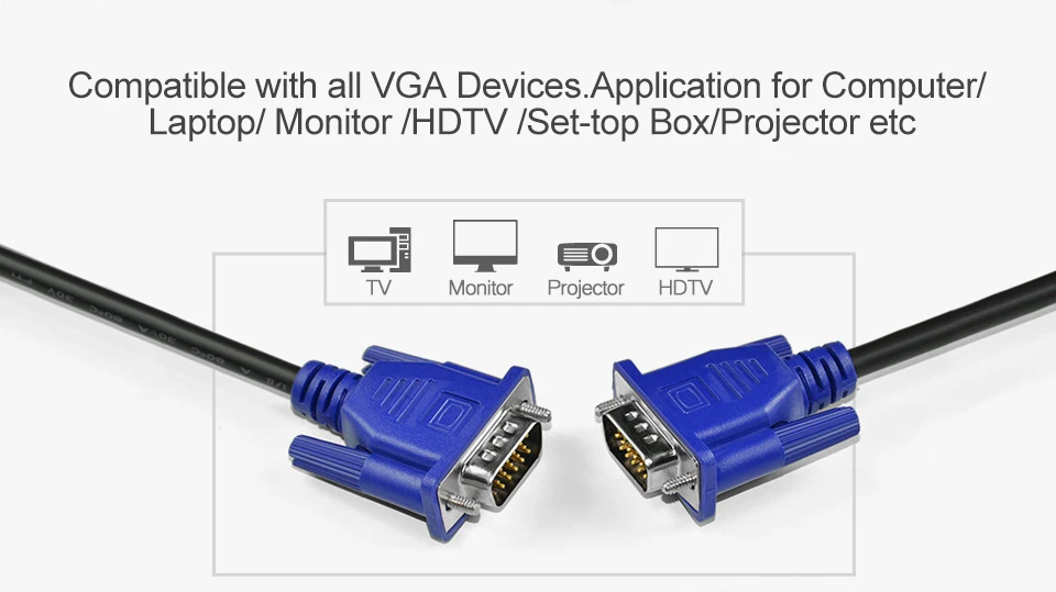 1080P VGA к VGA компьютерный монитор Удлинительный Кабель VGA кабель HD 15 Pin штырь, кабель медная проволока для портативных ПК