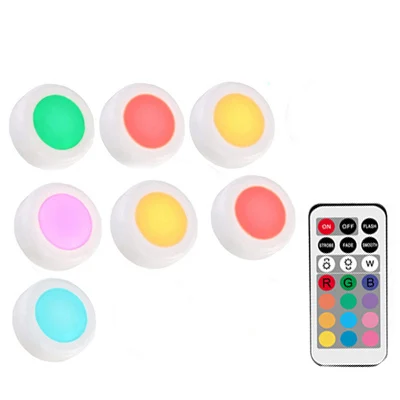 7 lamp 1 controller RGB беспроводной датчик касания с регулируемой яркостью светодиодный под кухонные шкафы Светодиодные шайбы для близкого гардероба Лестницы прихожей ночной Светильник - Цвет: 7 lamp 1 controller