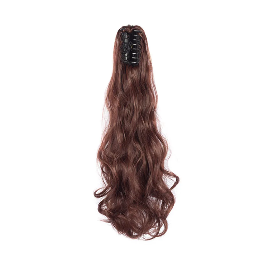 

ValentWigs Long Wavy Claw Ponytail Clip On Synthetic Hair Extensions Pure Color Wrap Around Pony Tail Claw Jaw in Hair pieces