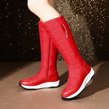 RIBETRINI/зимние сапоги; женская обувь на платформе; водонепроницаемые теплые зимние сапоги из натуральной кожи на толстом меху; Размеры 35-44